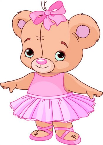 Teddy bear ballerina birthday card