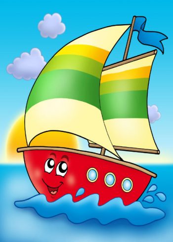 Happy sailing boat birthday card