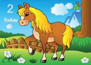 Horse in field birthday card – 2Today