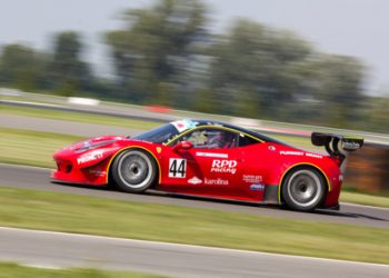 Red Ferrari 458 racing car birthday card