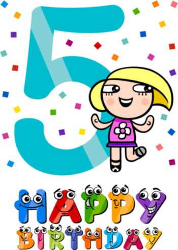 Happy birthday age 5 birthday card