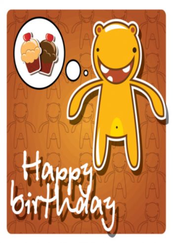 Happy birthday with happy animal birthday card