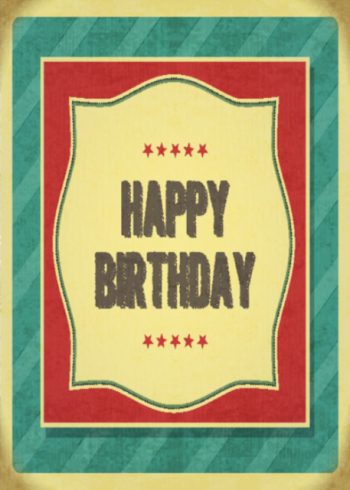Happy birthday with coloured layers birthday card