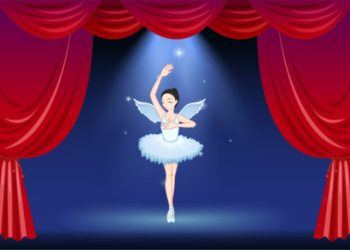 Ballet dancer on stage birthday card