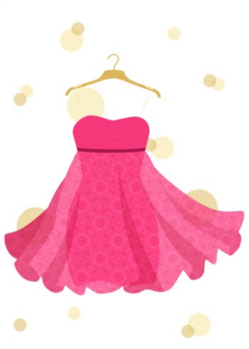 Floaty pink dress birthday card
