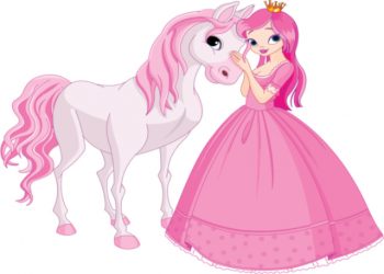 Princess with pretty pony birthday card