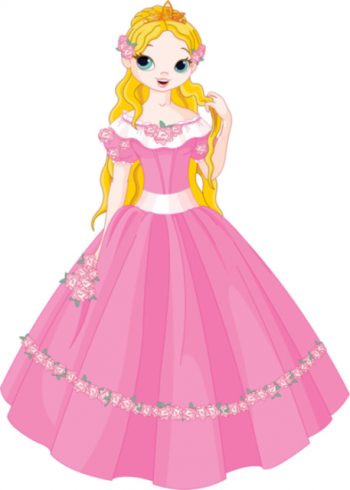 Little princess with long hair birthday card