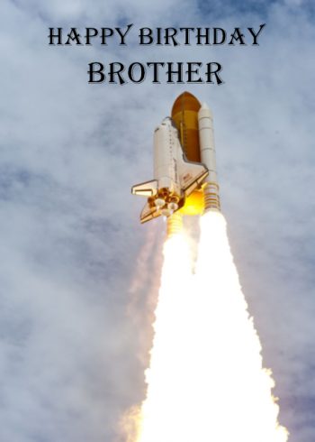 Space shuttle Brother birthday card