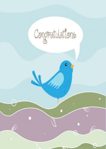 Congratulations with bluebird wedding card