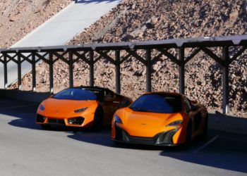 Orange Lamborghini and orange McLaren birthday card