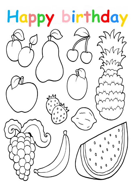 8208 - Colouring in birthday card with fruit - Beebooh Wholesale