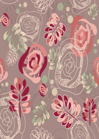 Flowers with dusky pink background birthday card
