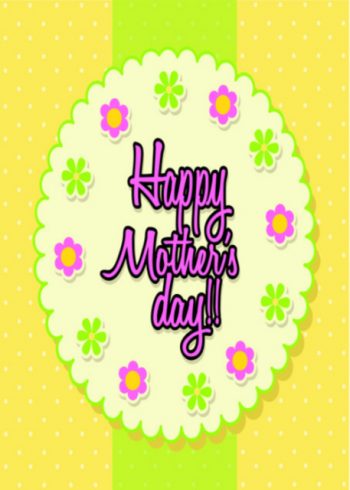 Happy Mother's Day with yellow and green background card
