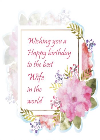Beautiful pastel coloured flowers Wife birthday card
