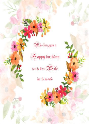 Pastel shade flowers Wife birthday card