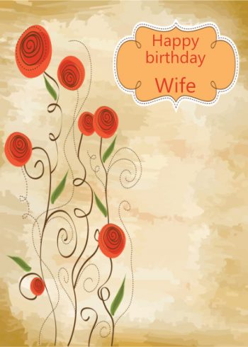 Pretty orange flowers Wife birthday card