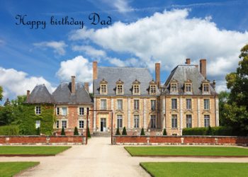 Grand manor house Dad birthday card