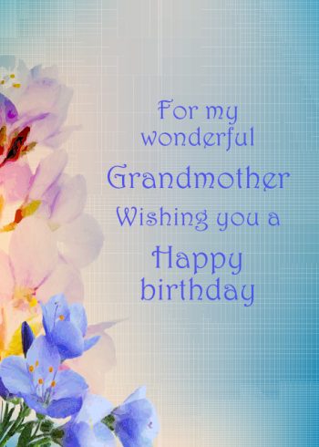 Beautiful watercolour flowers Grandmother birthday card