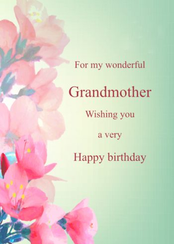 Beautiful watercolour flowers Grandmother birthday card