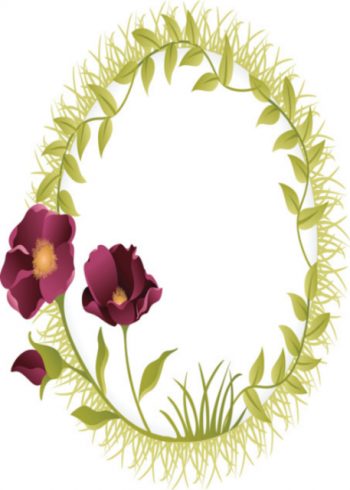 Pink floral wreath birthday card