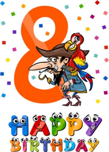 Happy birthday age 8 birthday card