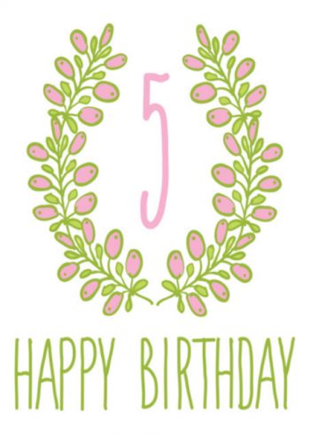 Happy birthday age 5 birthday card